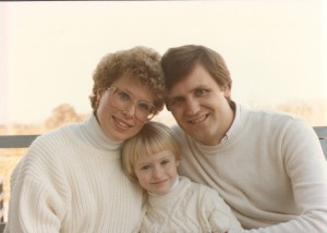 Paul, Sue & Annie Edison-Swift, November 1985.